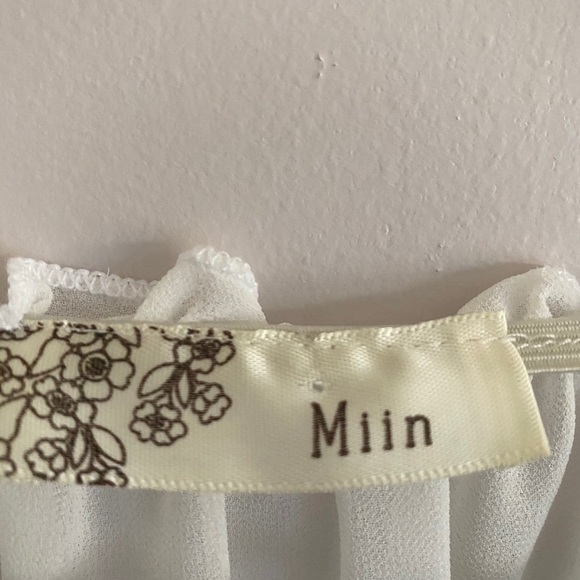 Miin white chiffon hi-low 3/4 sleeved top, Size M - Picture 5 of 8